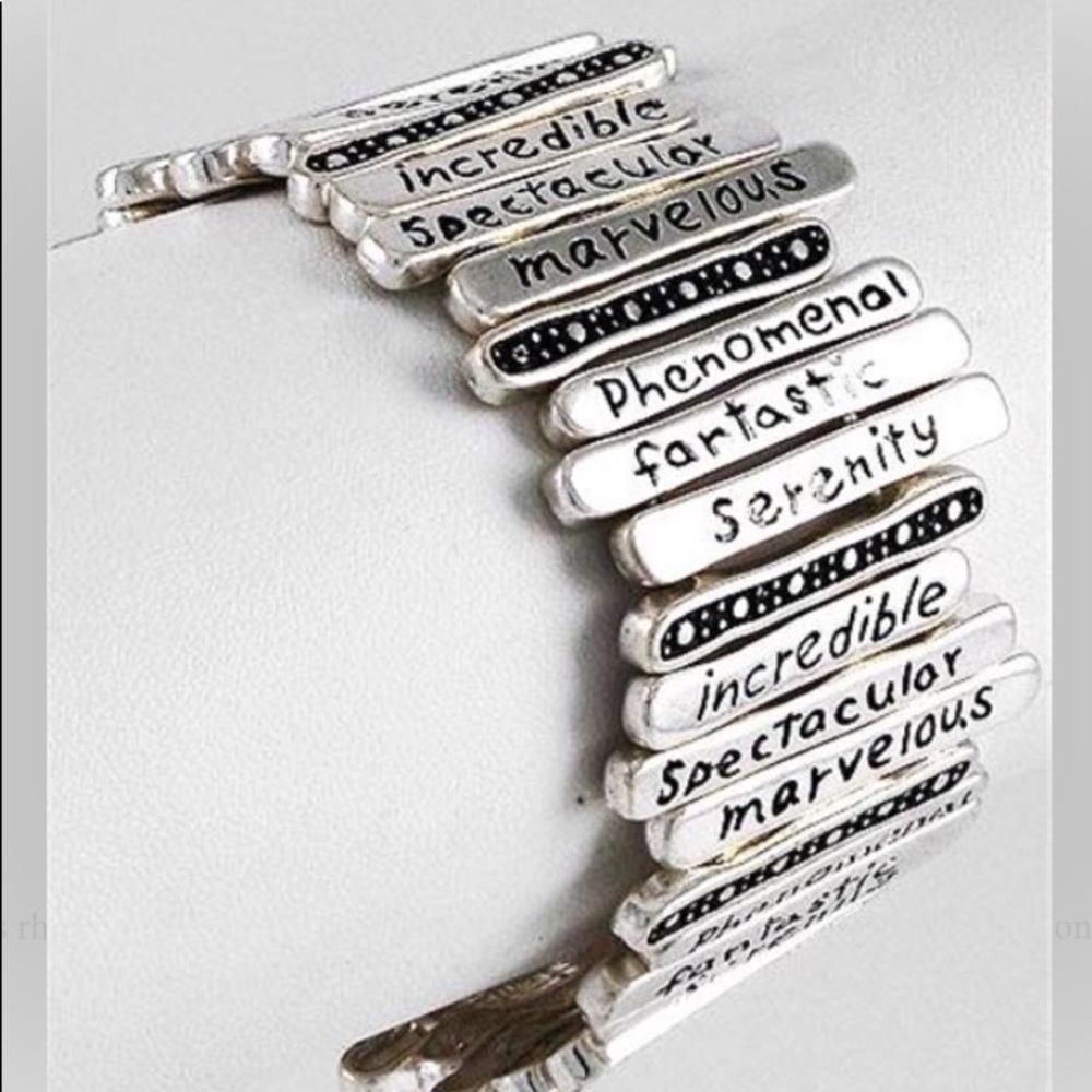 Inspirational Words Silver Bracelet - Incredible